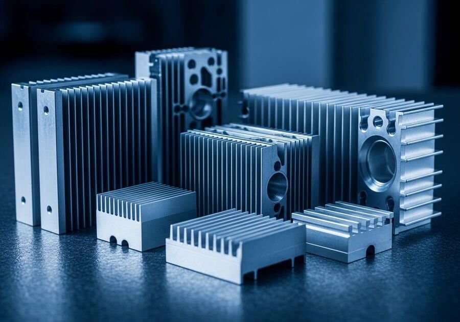 Precision machined aluminium heat sinks with cooling fins — DTECH SOLUTION Ahmedabad