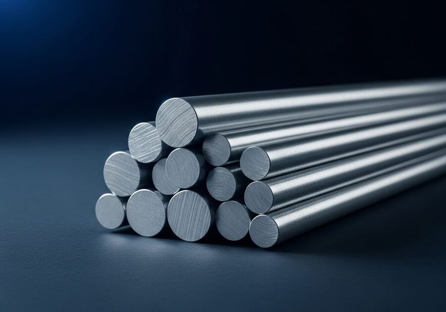 Aluminium round bars stocked at Rajesh Aluminium Ahmedabad